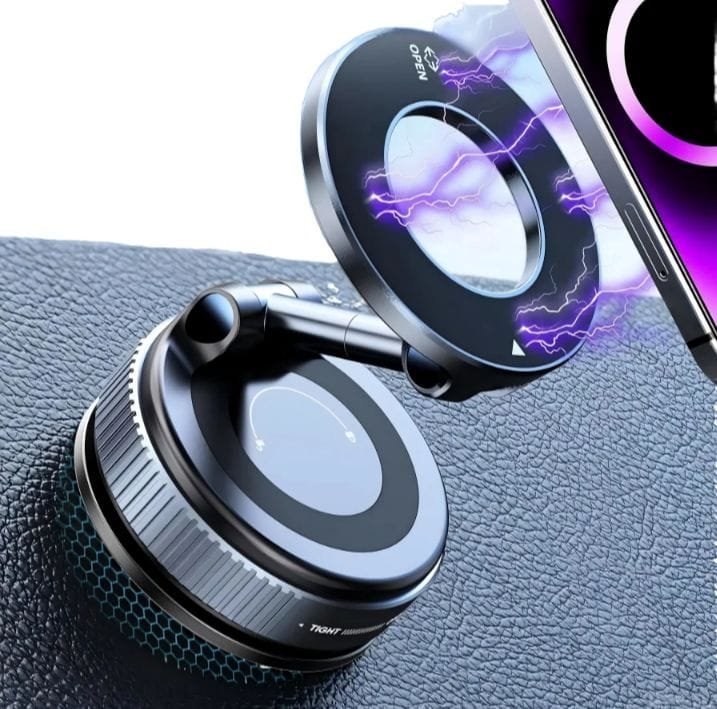 Premium Zinc Alloy Magnetic Vacuum Suction Phone Mount (N52 MagSafe Compatible)